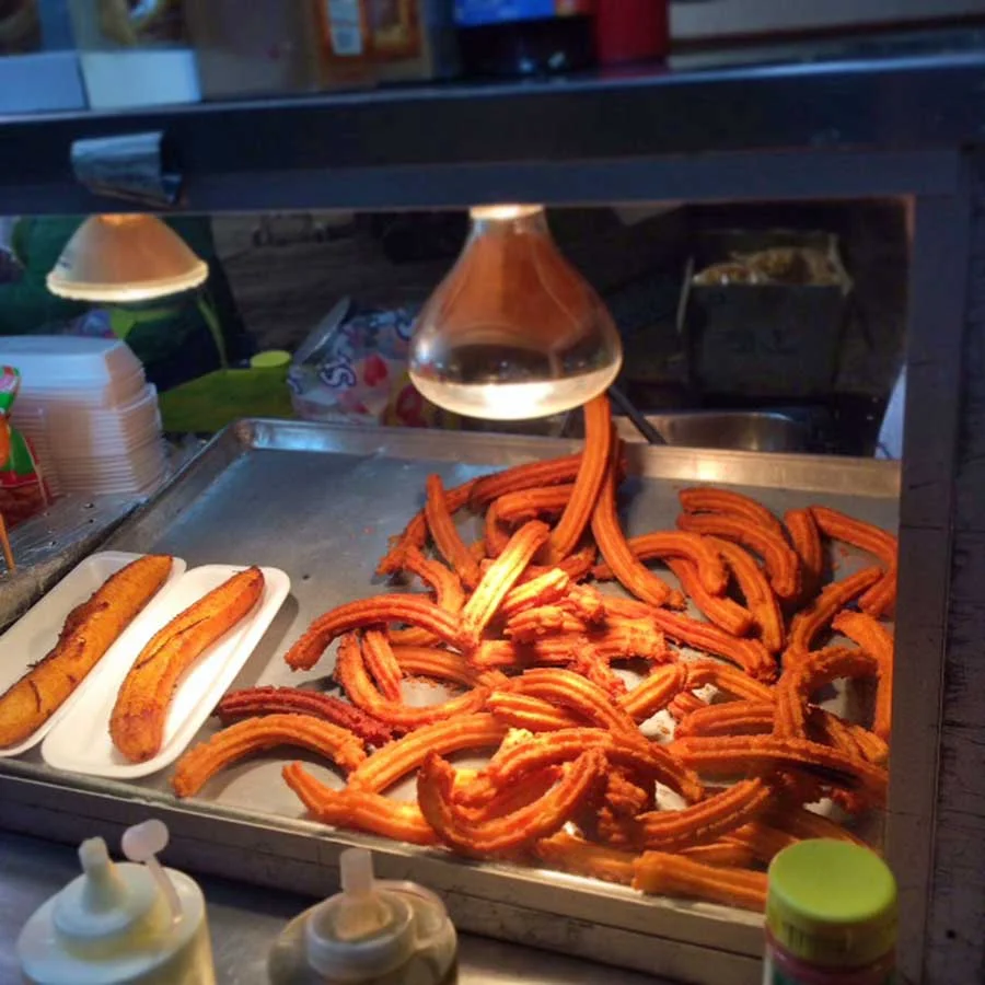 Churros and Fried Plantains at Food Cart in San Jose del Cabo