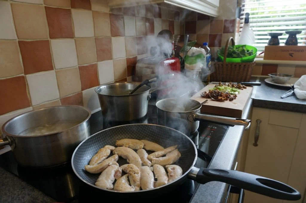 pots on the stove