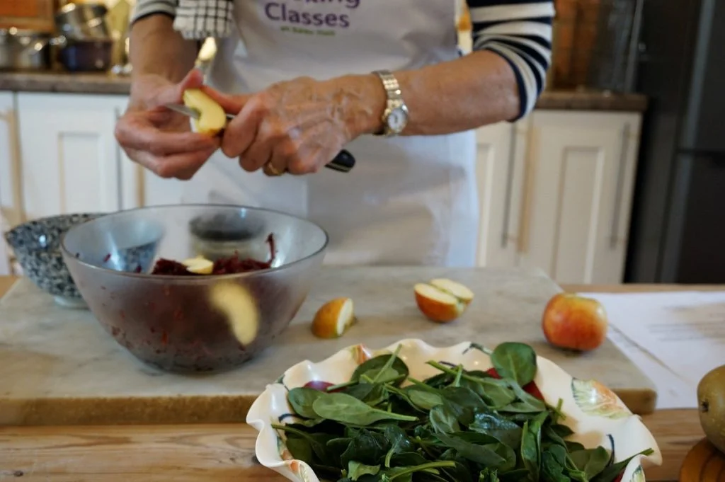 preparing apples for pie