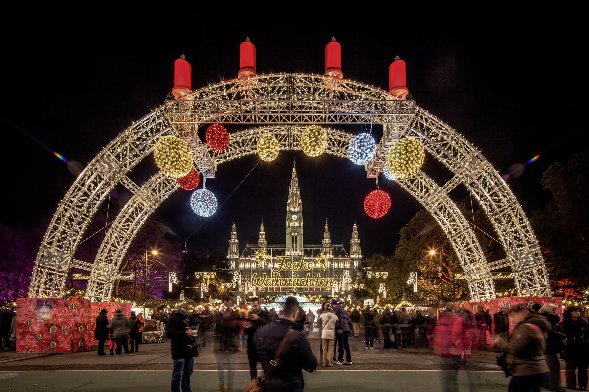 Arches of Lights at the Christmas Markets in Vienna