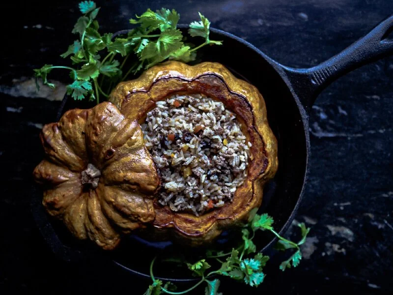 Ghapama - Armenian stuffed roasted pumpkin