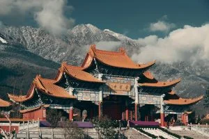 Chongsheng Monastery portal in Dali, Yunnan, China